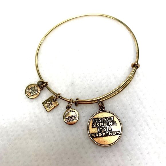 Alex and Ani It's Not A Sprint It's A Marathon Charm Bracelet - 2"- 3.5" - Picture 1 of 2